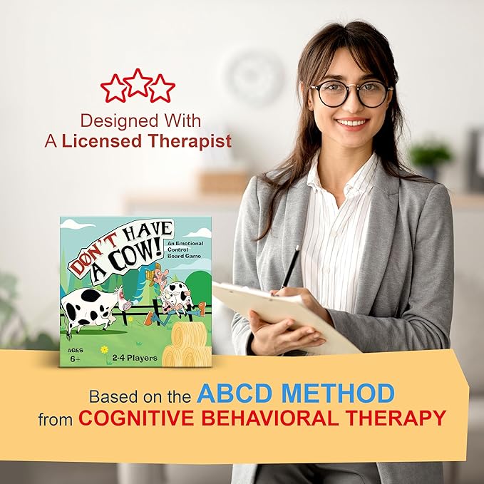 Don't Have a Cow A CBT Therapy Game for Kids from The Creator of Don't Go Bananas - Counseling Games