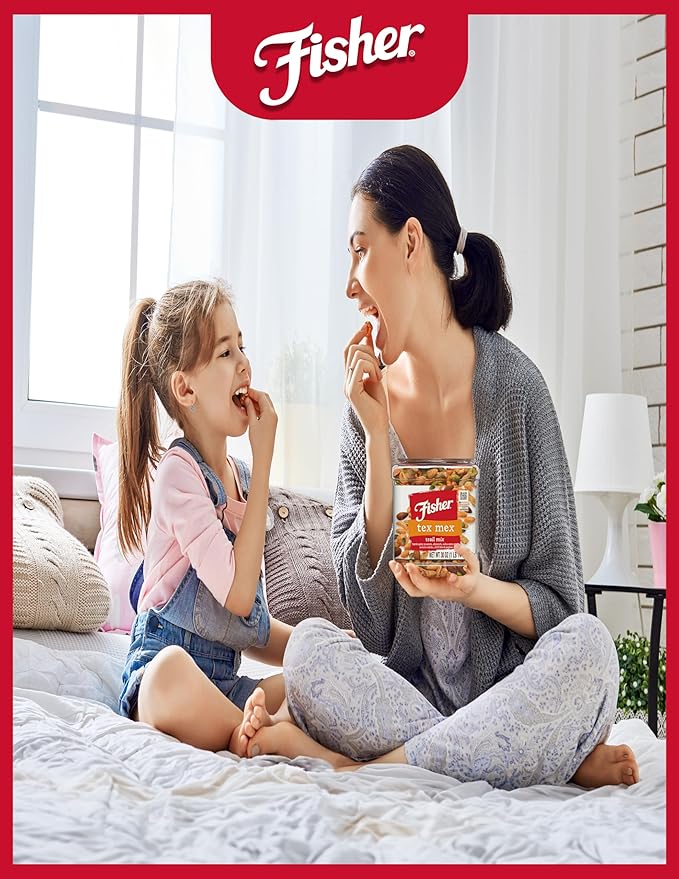 Fisher Snack Tex Mex Bulk Trail Mix, 30 oz (Pack of 1); Hot & Spicy Peanuts, Almonds, Salsa Corn Sticks, Sesame Sticks, Chili Bits and Pepitas; Trail Mix Snacks, Snacks for Adults