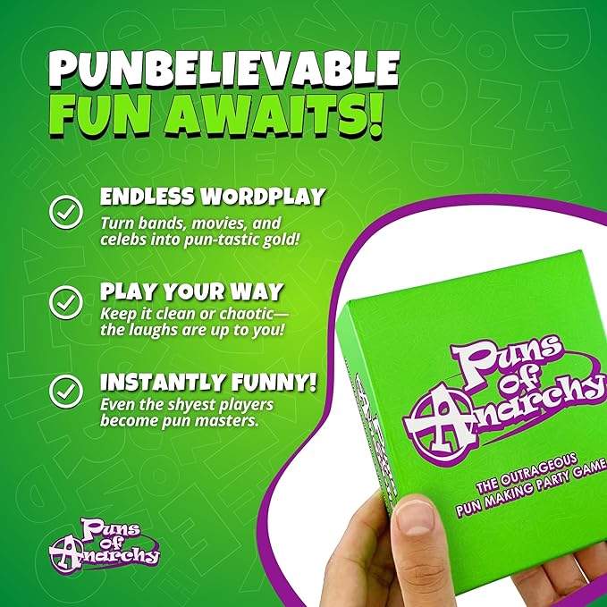 Puns of Anarchy - The Outrageous Pun-Making Game - No Bands, Movies, or Famous Things are Safe from Becoming Hilarious Wordplay Game for Creative People