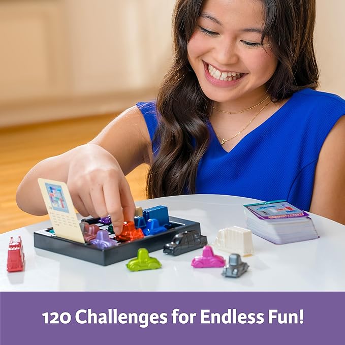 ThinkFun Rush Hour Deluxe – The Gamer's Logic Game | Navigate 120 Traffic Challenges with Collector's Edition Limo and Metallic Design | Ages 8+