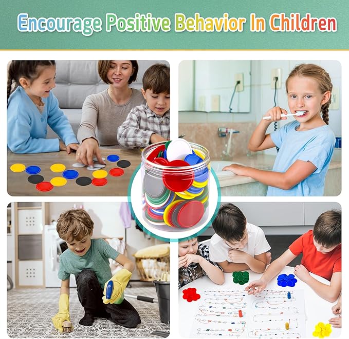 Coopay 600 Pieces 1.5 Inch Plastic Bingo Chips Learning Counters Disks, 6 Colors Counting Discs Markers for Math Practice and Poker Chips, Card Game Tokens, Teaching Rewards, 38 mm