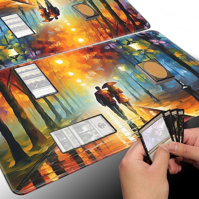 Board Game for TCG Playmat Table Mats Games Size 60X35 cm Mousepad Compatible for MTG RPG CCG Trading Card Game Play mats with 6 Dice (Playmat 144) Abstract Painting