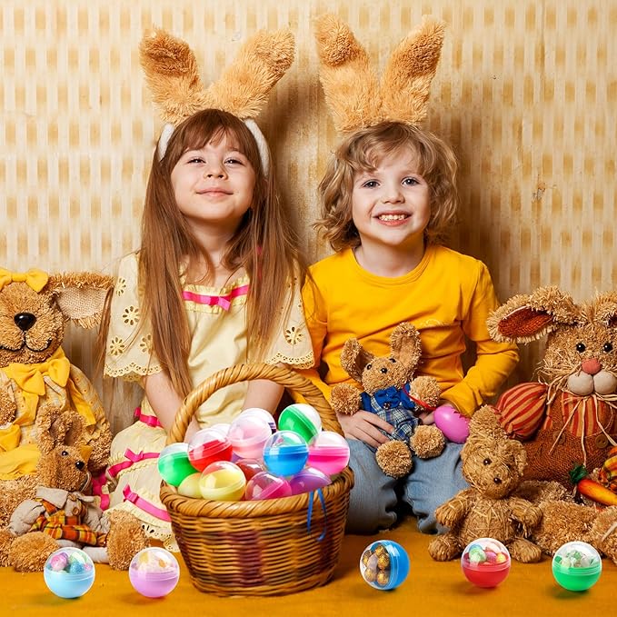 120 Pcs 2 Inch Empty Vending Machine Capsules Colored Round Capsules Toy Bulk Gumball Machines Plastic Balls Small Plastic Containers for Easter Party Favor Themed Gift (Classic Color)