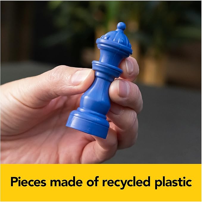 Chess Checkers Board Game Set with Bamboo Wooden Box Family Board Games Eco-Friendly Gift, for Adults and Kids Ages 8 and up