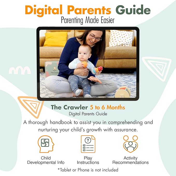 Montessori Toy Set 5-6 Months Infant Toys - Tummy Time Activity Wooden Spinning Drum, Sensory Balls Set, Texture Ball, Flash Cards, Baby Emotions Board Book, Newborn Gifts Basket