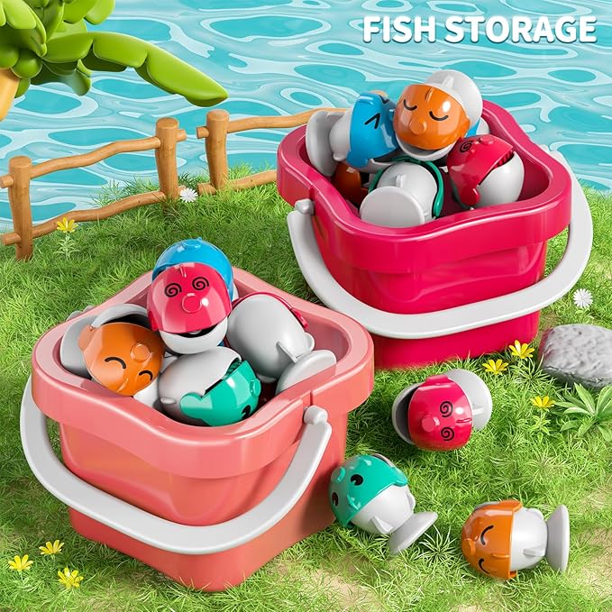 Magnetic Fishing Game for Kids Toddlers 3-5, 70 pcs Fishing Toys for Kids Toddlers 3-5, Fishing Table Toys Board Game Birthday Gifts for 3 4 5 6 7 8 Years Old Kids Toddlers