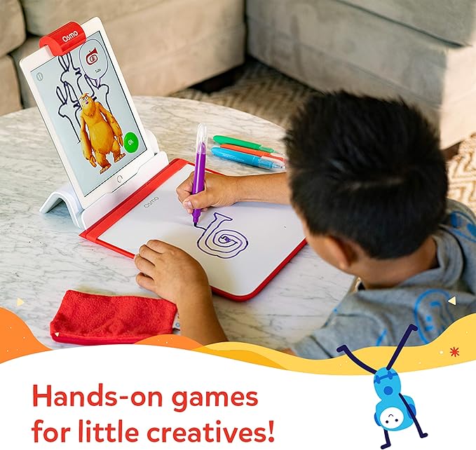 Osmo - Creative Starter Kit for IPad - 3 Educational Learning Games - Creative Drawing & Problem Solving/ Early Physics - STEM Toy Gifts for Kid, Boy & Girl - Ages 5 6 7 8 9 10 (Osmo Base Included)