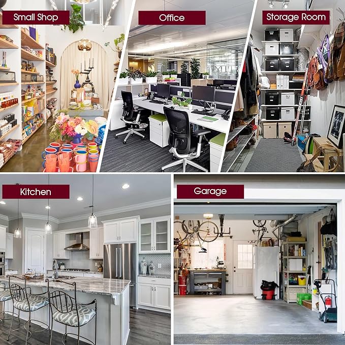 BestOffice 18x48x77 Storage Shelves Commercial Heavy Duty Metal Shelves Garage Organizer Wire Rack Shelving Storage Unit Shelf Adjustable Utility 6000 LBS Capacity,Black