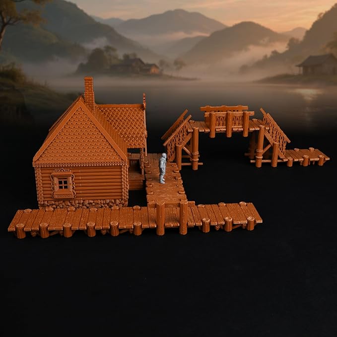 Modular Wharf RPG Terrain Set for Tabletop Roleplaying – Highly Detailed DND Accessories, TTRPG Buildings, Dungeons and Dragons Map Props for 28mm Miniatures-AF689