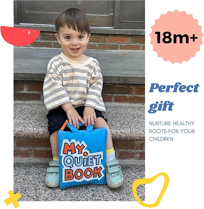 My Quiet Book - Toddler Travel Essential, Car Plane Activity Books, Airplane Montessori Busy Board, Busy Book for Toddlers 1-3, Gifts for 1 2 3 4 Year Old Girl, Birthday Gifts Toys Age 2-4