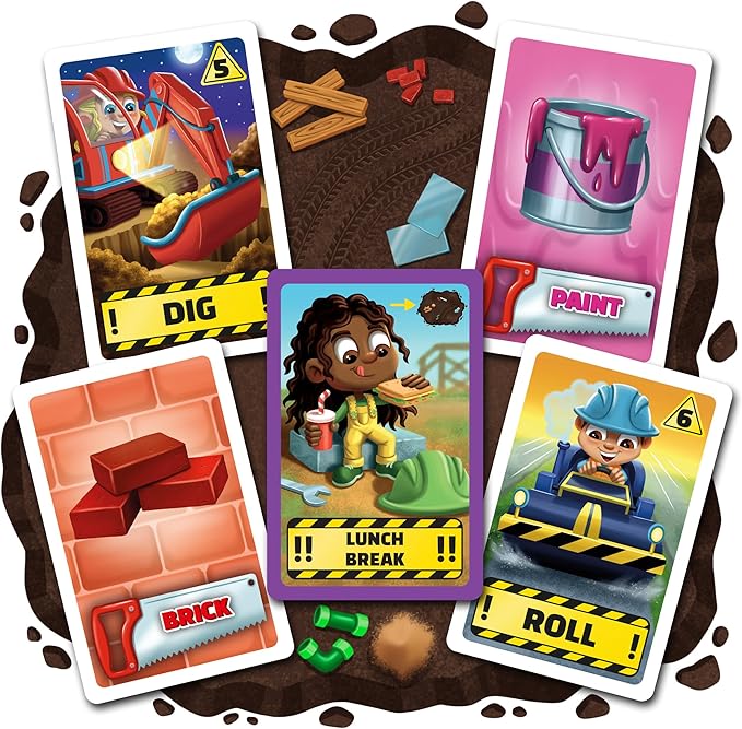 Jumping High Fives Construction Kids Board Game - an Exciting Cooperative Building Game for Kids Ages 4+ Race The Builders Around The Board to Complete A New Project