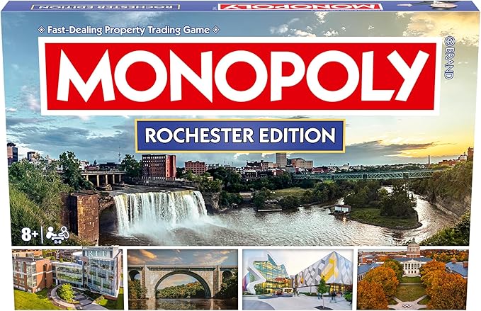Monopoly Board Game – Rochester, NY Edition: 2-6 Players Family Board Games, Board Games for 8 Years Old and Up, Fun Everyone