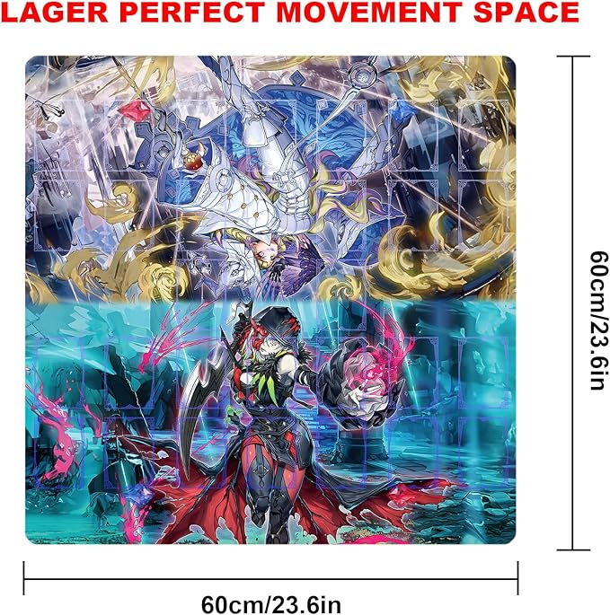 Card Rubber Mat - 2 Player, Square playmat for Gamer 60x60cm/23.6x23.6inch (doublemat21)