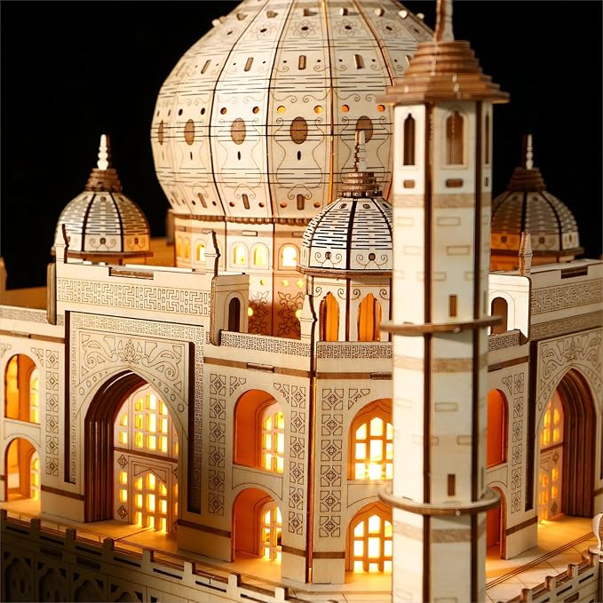 3D Wooden Puzzles Persian Love Palace Kits Includes Light Strip, Brainteaser and Puzzle for Halloween/Birthday,Gifts for Adults and Teens to Build Combination