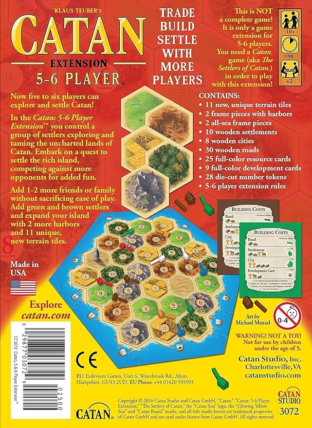 CATAN Board Game Extension Allowing a Total of 5 to 6 Players for The CATAN Board Game | Family Board Game | Board Game for Adults and Family | Adventure Board Game | Made by Catan Studio