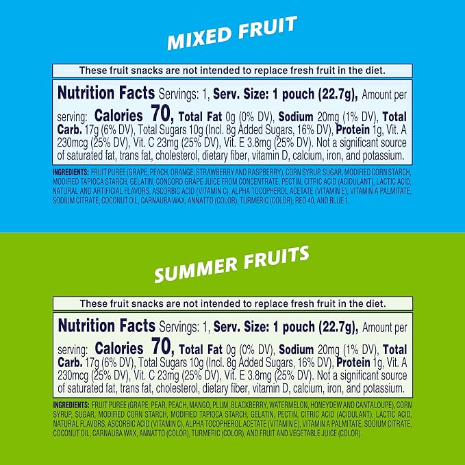 Welch's Fruit Snacks, Mixed Fruit & Summer Fruits Variety Pack, Great for School Lunches, Bulk Pack, Individual Single Serve Bags, 0.8 oz (Pack of 60)