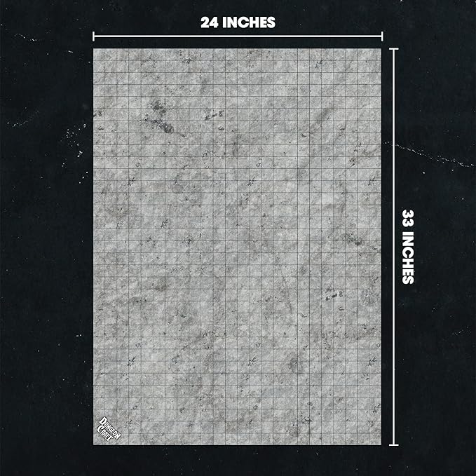 DUNGEON CRAFT Battle Map for DND & RPG – Double-Sided Gloss Laminated 24"x33" Mat with 1" Grid – Wet/Dry Erase Tabletop Terrain – City Pack