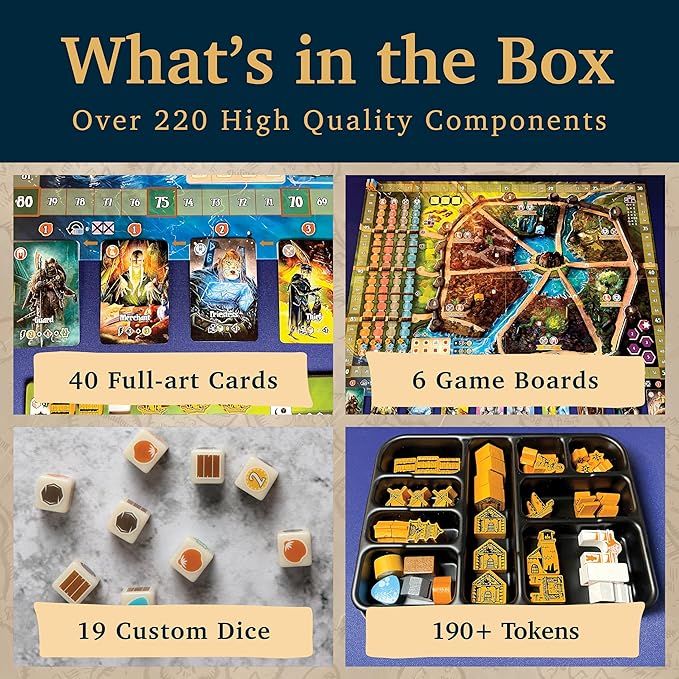 Castellans Board Game - Valeria Universe of Games - Strategy Board Game with Dice Drafting, Resource Management, and Area Control. Game Night for 1-5 Players, Solo Game Mode