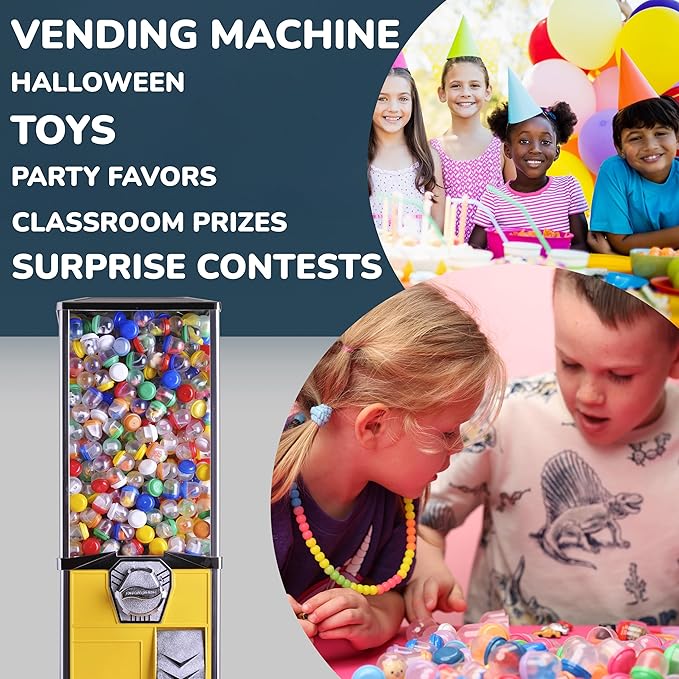 Entervending Vending Machine Empty Round Capsules 1.1” 1000 pcs Bulk Capsule for Toy Gumball Machines Small Clear Containers Surprise for Kids Party Favor Prize