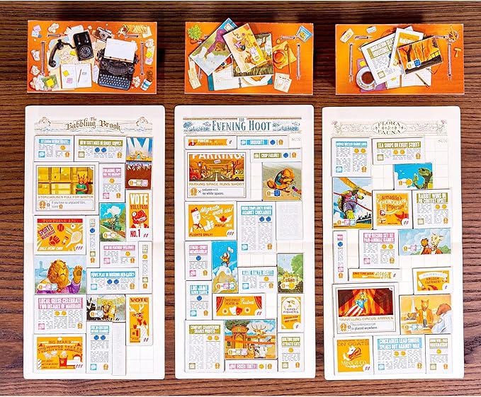 AEG & Flatout Games | Fit to Print | Build your Newspaper! | From the Creators of Cascadia | Easy to Learn | Quick to Play | Ages 10+ | For 1-6 Players