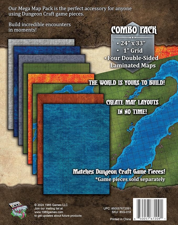 Dungeon Craft RPG & DND Starter Set – Maps Essentials Kit – Set of 4 – Expedition