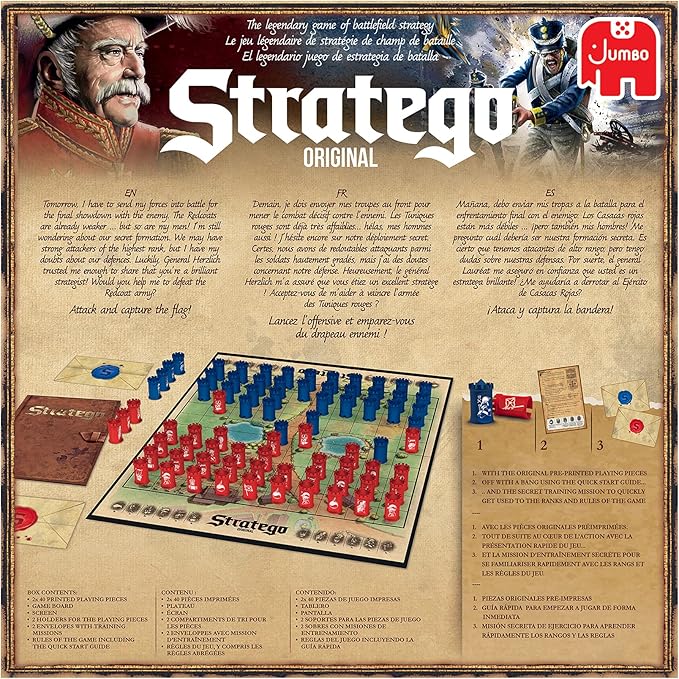 Jumbo, Stratego - Original, Strategy Board Game, 2 Players, Ages 8 Year Plus
