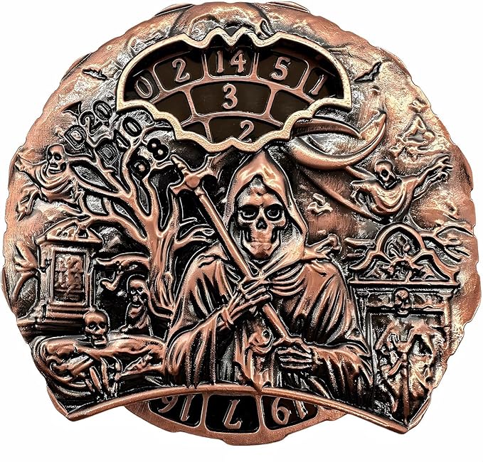 DND Spinner Dice Unique Roulette Dice, D4,D6, D8, D10, D12,D20,D% 7-in-1 Metal dice, for Dungeons and Dragons and Tabletop Games (Ancient Red Coppe- Spectre)