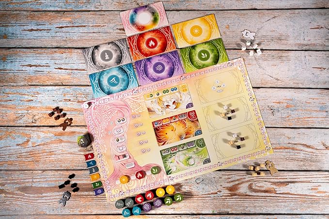 Inori Board Game - Cooperative and Competitive Worker Placement Strategy Game, Fun Family Game for Kids and Adults, Ages 10+, 2-4 Players, 40 Minute Playtime, Made by Space Cowboys