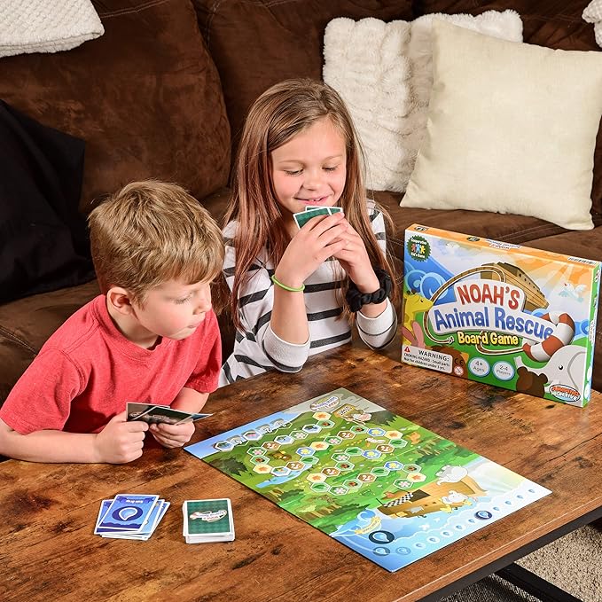 Jumping High Fives Noah’s Animal Rescue - Cooperative Noah’s Ark Animal Bible Story Board Game for Kids Ages 4+, No Reading Required and Easy to Learn, Perfect for Family Game Night