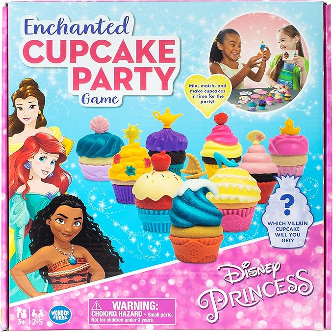 Wonder Forge Disney Princess Enchanted Cupcake Party Game - Exciting Matching Game | Fun for Kids & Adults | Ideal for Disney Princesses Enthusiasts | Two Game Modes | Gaming Experience