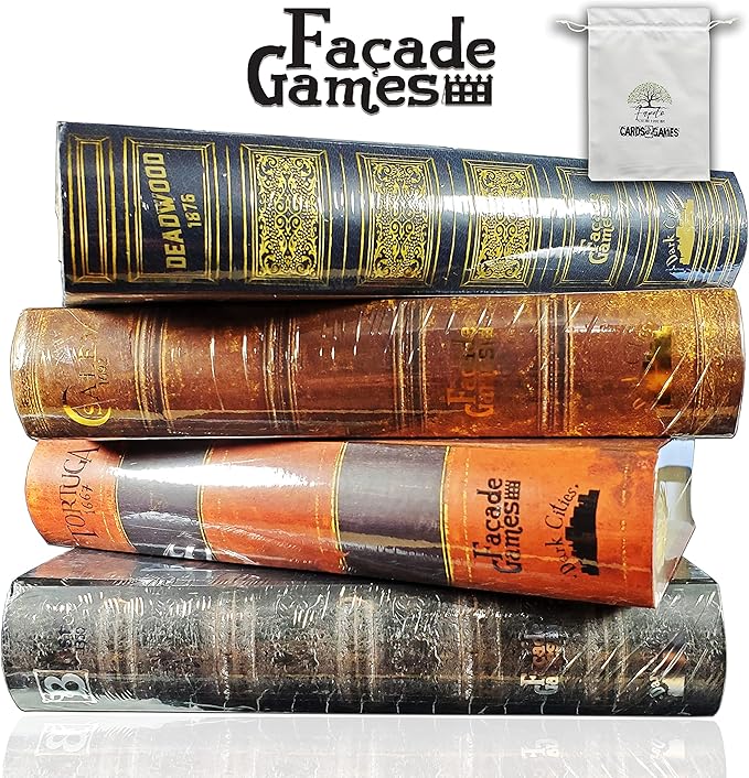 Drawstring Bag Bundle with Bristol 1350, Tortuga 1667, Salem 1692, and Deadwood 1876 Board Games