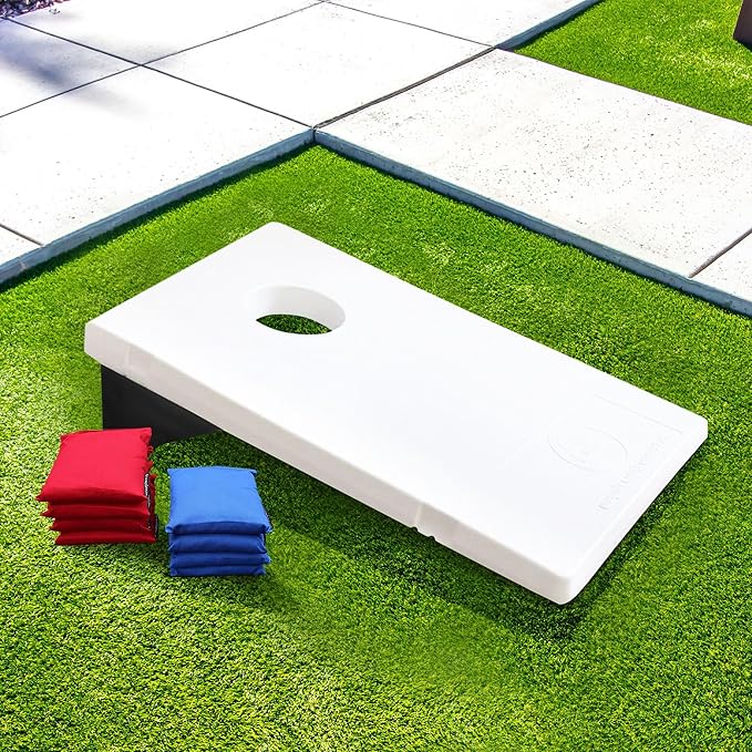 Driveway Games All Weather Corntoss Bean Bag Cornhole Yard Game Set for Indoor and Outdoor Use with 2 Target Boards and 8 Bean Bags