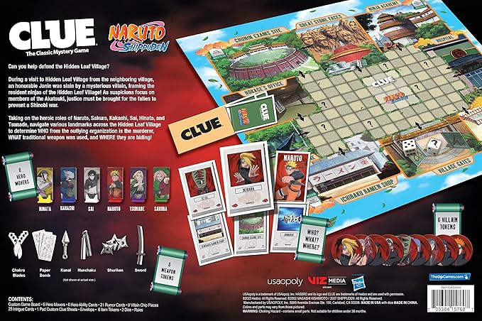 CLUE: Naruto | Solve The Mystery in This Collectible Clue Game | Featuring Characters & Locations from The Anime TV Show Naruto | Officially-Licensed Naruto TV Show Game & Merchandise