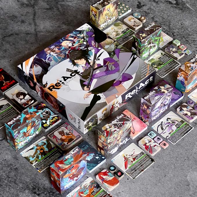 Re;ACT - The Arts of War - 1 vs 1 Anime Board Game, 15-30 Mins Playtime, Original Anime Manga IP Made in USA, Asymmetric Fighting Dueling Competitive Card Game, Play as Artists with Superpowers