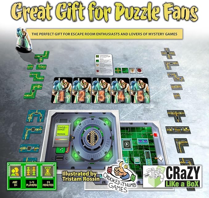 14 Frantic Minutes - Thrilling Puzzle Chase Game - Escape 7 Locked Rooms in 14 Minutes - Solo & Cooperative Play for Kids & Adults - Mystery, Strategy, and Fun for Age 8+!