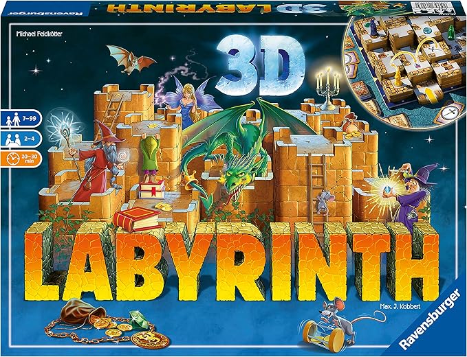 Ravensburger 3D Labyrinth Family Board Game | Easy to Learn Puzzle Game | Engaging Brain Teaser for Kids & Adults | Unique Replay Value