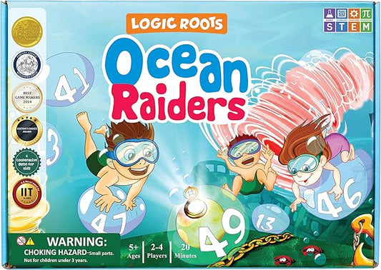 Ocean Raiders Number Sequencing & Addition Game - Fun Math Board Game and STEM Toy for 5-7 Year Olds, Perfect Educational Gift for Kids (Boys & Girls), Home Schoolers, Kindergarten & Up