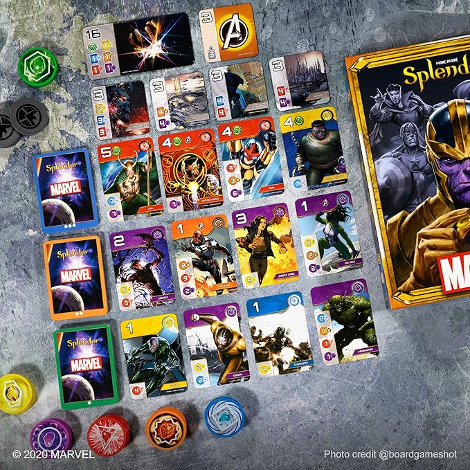 Marvel Splendor Board Game - Strategy Game for Kids and Adults, Fun Family Game Night Entertainment, Ages 10+, 2-4 Players, 30-Minute Playtime, Made by Space Cowboys