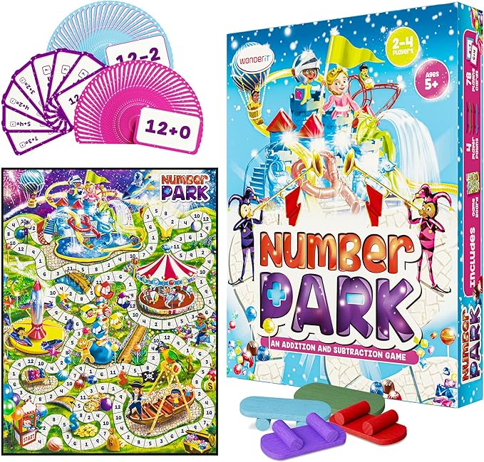 Number Park - Addition & Subtraction Math Games for Kids Ages 5-8 - Fun Educational Learning Game - Math Board Games for Kids - Learning Games for Kindergarten & Up - Math Game Learning Games Gift
