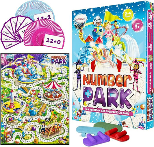 Number Park - Addition & Subtraction Math Games for Kids Ages 5-8 - Fun Educational Learning Game - Math Board Games for Kids - Learning Games for Kindergarten & Up - Math Game Learning Games Gift