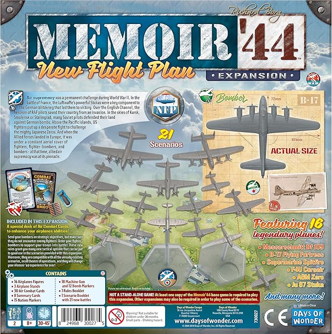 Memoir '44 New Flight Plan Board Game EXPANSION - Take to the Skies with This Thrilling WWII Air Combat! Strategy Game for Kids & Adults, Ages 8+, 2 Players, 30-60 Min Playtime, Made by Days of Wonder