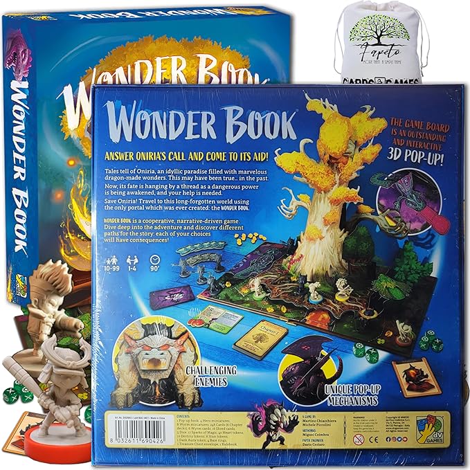 Drawstring Bag and Compatible Tokens Bundle with Wonder Book Board Game