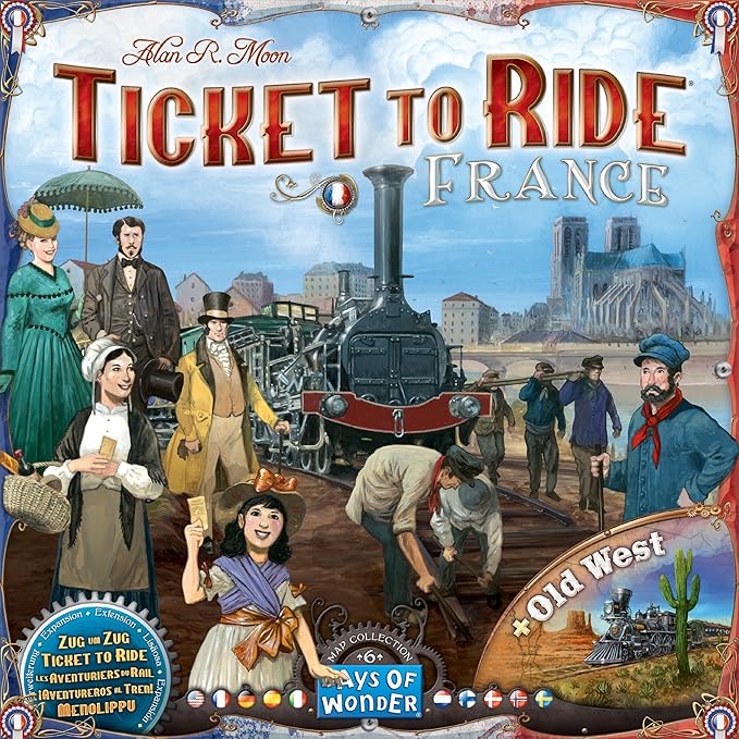 Ticket to Ride France + Old West Board Game EXPANSION - Train Route Strategy Game, Fun Family Game for Kids & Adults, Ages 8+, 2-6 Players, 30-60 Minute Playtime, Made by Days of Wonder