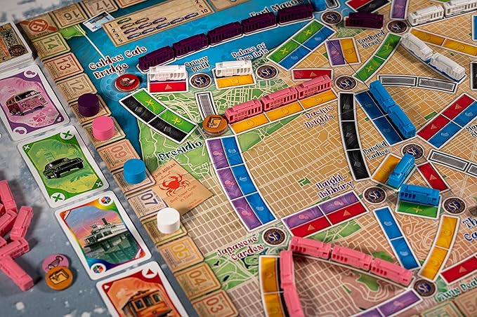 Ticket to Ride San Francisco Board Game - Fast-Paced Railway Adventure in The City by The Bay! Fun Family Game for Kids & Adults, Ages 8+, 2-4 Players, 10-15 Minute Playtime, Made by Days of Wonder