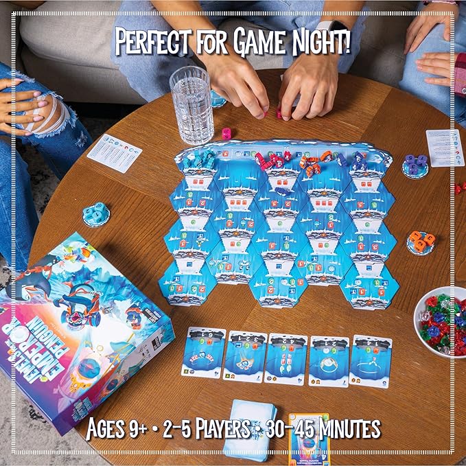 Left Justified Jewels for The Emperor Penguin Board Game – Fun, Engaging, and Funny for Families, Friends, Adults, Kids, and Teens – A Good Gift Idea – Great for Game Night – 2 to 5 Players