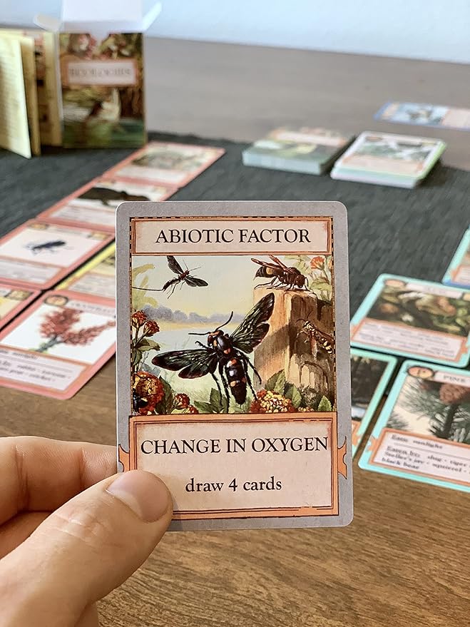 Ecologies Card Game - Use Science to Build Food Webs in 7 Biomes - Beautiful Vintage Nature Art for The Classroom or Game Night