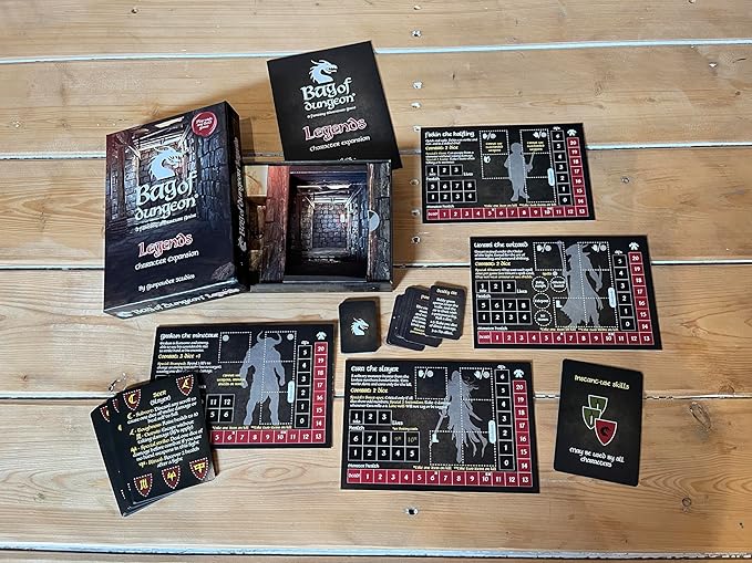 Bag of Dungon Legends Character Expansion Pack - use with Any Board Game - with Added Destiny Skill Cards, Encounter Cards and 4 New Brave Heroes - (2nd Edition)