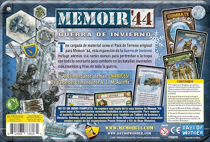 Memoir '44 Winter Wars Board Game EXPANSION - Ten Scenarios, Winter Terrain Tiles and More! Strategy Game for Kids & Adults, Ages 8+, 2 Players, 30-60 Minute Playtime, Made by Days of Wonder