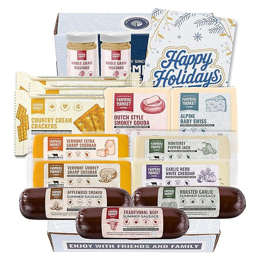 Holiday Charcuterie Gift Box, Wisconsin Cheese and Sausage, Farmers Market, Holiday Gift Basket, Heritage Collection