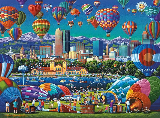 Buffalo Games - Sapphire Select- Eric Dowdle - Balloon Spectacular - 1000 Piece Jigsaw Puzzle – Challenging & Fun – Blue Core Puzzle Board – Giftable Display Box - Full Size Poster Included